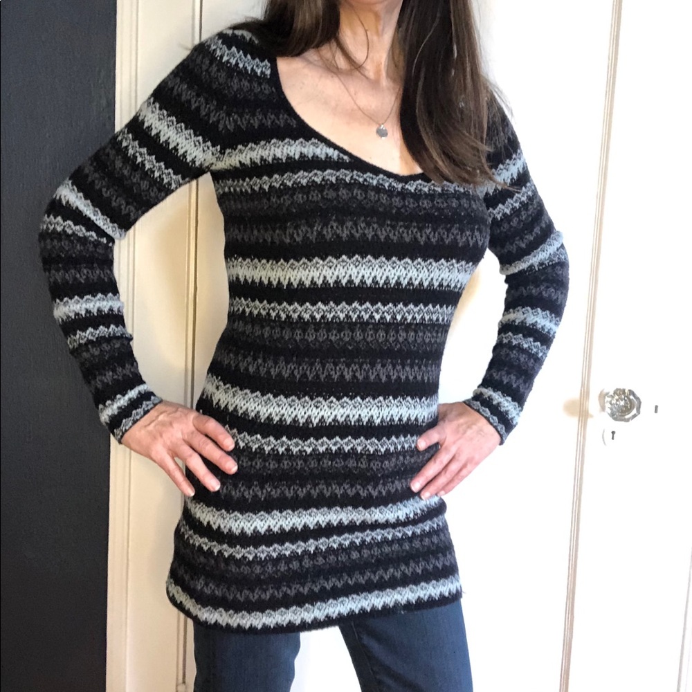 Free People Intarsia Chenille Tunic Sweater Medium